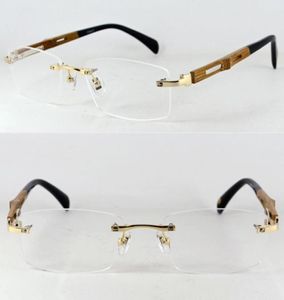 Monturas de gafas sin montura hechas a mano de madera de titanio puro, gafas de lujo para miopía Rx para hombres y mujeres, gafas de calidad superior 2103237807080