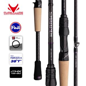 PURELURE SHARPEN Soft Lure Long Spinning and Casting XF/MF Action Rods FUJI Components Bass Pike Rod Fishing Rod Spinning Reel 240119