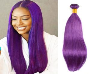 Couleur de couleur violette brésilienne Vierge Poules de cheveux soyeux Remy Virgin Human Hair Waft Wills 3or4 PCSLOT Bella Hair2861573
