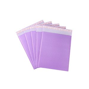 Sacs d'enveloppe en mousse violette Enveloppes d'expédition rembourrées à fermeture automatique avec paquets d'expédition à bulles Sac de courrier en feuille de rembourrage rose 5 tailles Enveloppe en plastique poly