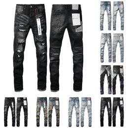 Jeans Púrpuras Pantalones De Mezclilla Jeans Para Hombre Jeans De Diseñador Hombres Pantalones Negros Calidad De Gama Alta Recto Retro Rasgado Biker Jean Slim Fit Ropa De Motocicleta