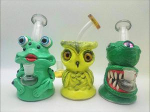 Tubo rosa púrpura Bong Doble nido de abeja Percs One Matrix Glass Bong Recycler Dab Rig Fumar cachimba con soporte para hielo 14 mm Joint Banger Glass Water Bongs