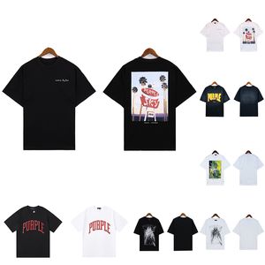 Camisetas moradas Diseñador de diseñador de hombres Fashion Algodón estampado FOLE FOLE Mens Hip Hop Tops de manga corta Camas de alta calidad Ropa de alta calidad