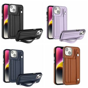 Push Grip Strip Cases Pour Samsung A34 A54 A04E A14 A13 A23 A73 A53 A33 S23 Ultra S22 Plus A12 4G A32 5G Carte D'IDENTITÉ Poche Bracelet Dragonne Portefeuille Titulaire En Cuir Flip Cover Pouch