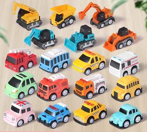 Rompecabezas modelo juguetes Diecast modelo de coche 6 piezas juguete para niños juguetes de aleación rebote ingeniería modelo de vehículo excavadora grúa simulación coche de dibujos animados coche de juguete regalo de Navidad modelado