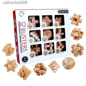 Puzzles Puzzle 3D jouet Lu Ban Kong Ming Lock jeu Social pour adultes casse-tête améliorant la mémoire jouets éducatifs pour enfants L231025