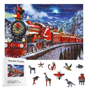 Puzzles Puzzles en bois pour adultes de 12 ans et plus, puzzles en bois en forme d'animaux uniques, cadeau parfait pour noël L2403