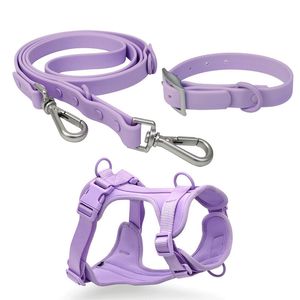 Correa y collar de PVC para perros, correa de plomo para mascotas, resistente, resistente al agua, recubierta de PVC, correa para perros de moda para perros medianos y grandes 220510