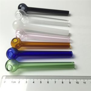 Pipe de brûleur à huile en verre coloré épais avec 10 cm 7 couleurs tuyaux à main le brûleur d'huile Bubbler pour fumer