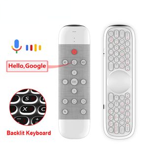 Q40 Control remoto por voz 2,4G Mini teclado inalámbrico con IR aprendizaje Air Mouse Gyros para Android TV Box H96 Google asistente W2