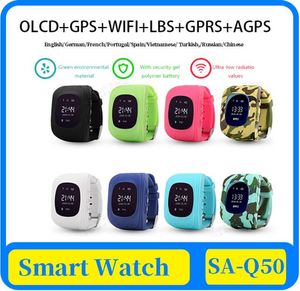 Q50 OLED Kids039 GPS Montre SOS Appel enfants Smart Clock Enfants Montre-bracelet Finder Localisateur Tracker Bébé AntiLost Moniteur DHL 2021211
