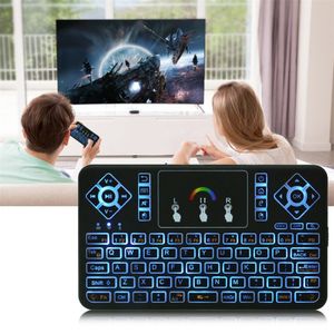 Q9s Mini colorido teclado inalámbrico Bluetooth Cool retroiluminado con Touchpad Q9 Air Mouse Control remoto para Android TV Box