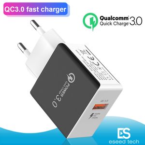 QC 3.0 Chargeur mural rapide USB Chargeur rapide 5V 3A 9V 2A Adaptateur secteur de voyage Charge rapide US EU Plug Adapter pour iPhone 7 8 X Samsung