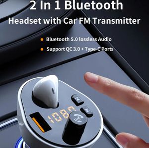 QC3.0 Craig reproductor de mp3 G57 PD Auricular Cargador de coche Aux Audio Protección de privacidad Bluetooth 5.0 Transmisor Fm inalámbrico Reproductor de MP3 para coche con auricular