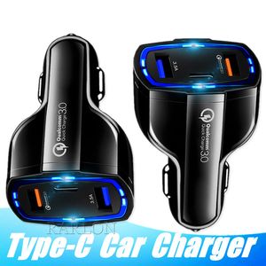 QC3.0 double USB Chargeur allume-cigare 2 Port USB Chargeur Double Universal Plug adaptateur de charge de type C rapide Chargeur rapide portable de charge