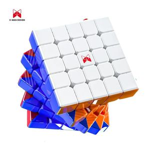 Qiyi XMD Hong 5x5 UV Magic Magic Cube Cubo sin pegatinas Profesional juguetes Fildget XMD 5x5 Cubo Magmo Puzzle Cubo Magmo 240326
