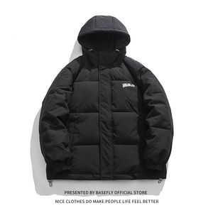 QNPQYX Winter Collection Simple Solid Snow Puffer Jacket Thick Warm Men Hoodie Bomber Parkas Unisex Women Casual Coat Streetwear