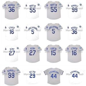 qqq8 Air01 2008 Rétro 99 Manny Ramirez Jersey 44 Darryl Strawberry 27 Matt Kemp 16 Andre Ethier 29 Adrian Beltre 55 Russell Martin 5 Nomar Garciaparra