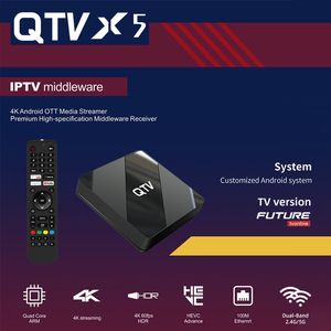 QTV X5 Android 10.0 TV Box récepteur middleware Allwinner H616 2GB 8GB 2.4G 5G WiFi 4k décodeur OTT Media Streamer Box