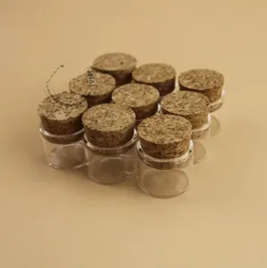 Qualité 5g Mini petites bouteilles en verre flacons bocaux avec des bouchons en liège tube à essai en verre bouché décoratif bouteille de 5 ml avec du liège en gros