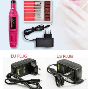 CALIDAD 7 colores 1 Juego de brocas para uñas Máquina de aparatos eléctricos para manicura pedicura Fresas NailArt Removedor de gel para cutículas UE EE. UU. Enchufe USB