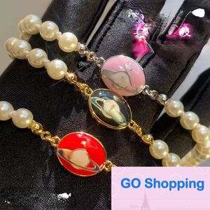 Bracelet de perles en émail coloré de qualité, Style célébrité, Bracelets à sens élevé européens et américains
