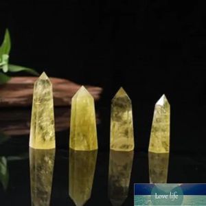 Calidad Natural Citrino cristal Torre Artes Adorno Mineral Chakra Varitas curativas Reiki Energía piedra de seis lados Punto de cuarzo Pilar varita mágica Regalos de novedad