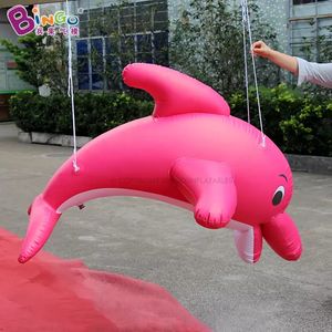 Qualité PVC gonflable dessin animé animaux dauphin modèles gonflage océan thème décoration pour événement fête avec souffleur d'air jouets sport usine