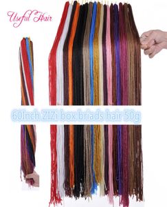 qualité étirée longueur 60 pouces zizi crochet tresse de cheveux extensions de cheveux 3x tresses tresses