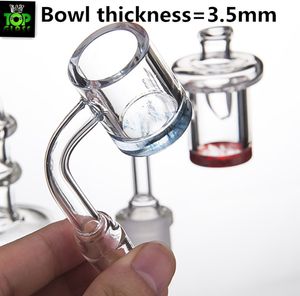 cuarzo banger clavo Parte superior plana 5 mm de espesor color inferior diámetro 19 mm / 25 mm tazón para plataformas de vidrio bong dab