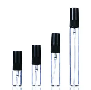 Quatily 2 ml 3 ml 5 ml 10 ml Botella de spray de niebla de vidrio Botellas de perfume recargables Vial de muestra vacío Envase cosmético de viaje portátil al por mayor