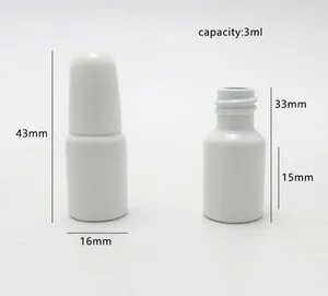 Quatily Großhandel 30 x 3 ml Mini-Nagellackflasche, weiße Glasverpackungsflasche mit schwarzem Pinseldeckel, Kosmetikbehälter, separates Zubehör