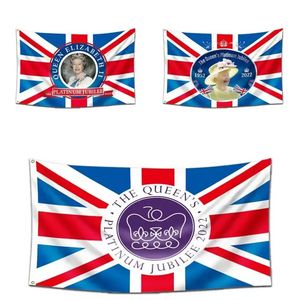 Reina Isabel II Platinos Bandera del Jubileo 2022 Banderas Union Jack The Queens 70.º aniversario Recuerdo británico CPA4203