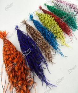 Queen Grizzly Real Feather Extension Good As Rooster Extensions 100 plumes et 100 perles 7921284