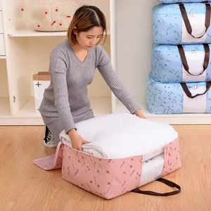 Colcha no tejida bolsa de almacenamiento plegable ropa manta edredón suéter organizador M/L/XL edredón soporte para bolsa C0819