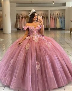 Robes de Quinceanera princesse chérie appliques fleurs robe de bal avec lacets grande taille douce 16 débutante fête anniversaire robes De 15 ans 24