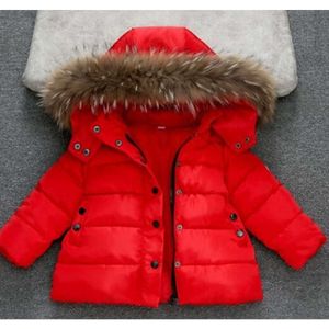 "Cozy Winter Children's Cotton Jacket with Fur Hood - Warm and Stylish Outerwear for Boys and Girls - Fashionable Kids Down Parka Coat"