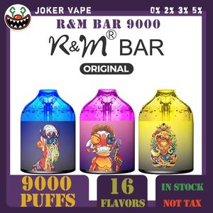 RM BAR 9000 Puffs Original Cloud Beast Vape Pen desechable con bobina de malla 0% 2% 3% 5% Cartucho de 15 ml Dispositivo Pod 650 Mah Batería recargable VS RandM 9000 Envío rápido en stock