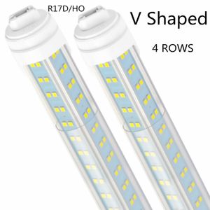 R17D/HO 8FT LED-lamp -V-vormig roteren, 6000K 120W, 13000LM, 110W equivalent F96T12/DW/HO, doorzichtig deksel, T8/T10/T12-vervanging, ballastbypass