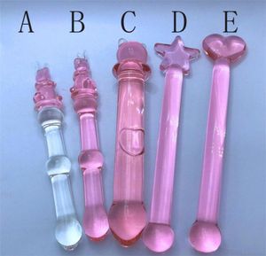 Lapin rose en verre cristal Dildos masturbator gode réaliste pénis grand gspot anal bouchon de cul adulte