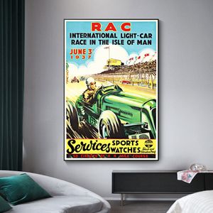 RAC juin 1937 sport montres affiche peinture toile impression nordique décor à la maison mur Art photo pour salon sans cadre