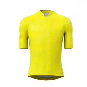 Jaquetas de corrida 2024 camisa de ciclismo manga curta amarelo verde bolinhas meninos meninas roupas camisa de bicicleta de estrada mtb maillot