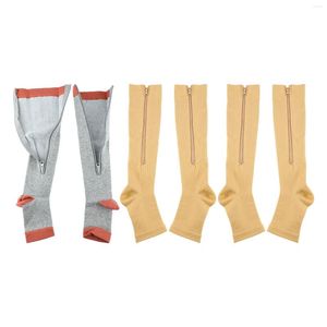 Vestes de course Chaussettes de compression Soulager la fatigue des jambes Tube de mollet Respirant Améliorer la circulation sanguine Fermeture à glissière douce pour les femmes Cyclisme