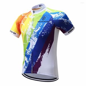 Racing Chaquetas Ciclismo Jersey Colorido Pintura de verano Montaña corta Ropa de bicicleta Hombres Sport Jerseys Servicio personalizado/al por mayor Servicio