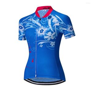 Vestes de course Weimostar SportsWear Femmes Maillot de cyclisme Vêtements à manches courtes Chemise de vélo Bleu Taille S-XXXL