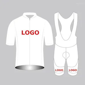 Racing SetS Factory Custom Team Club Cycling Jersey Design Logo Summer 19d Gel Pad Bib Shorts Bike Vêtements