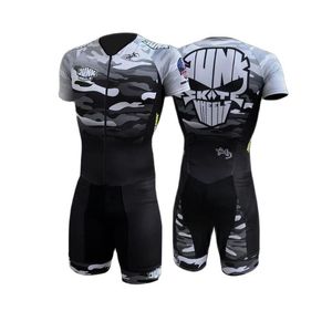 Conjuntos de carreras JUNK Wheels 2021 Hombres Traje de triatlón de manga corta Speed Roller Skate Skinsuit Ropa de patinaje rápido sin vestido de cojín