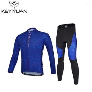 Conjuntos de carreras KEYIYUAN Ride A Long Suit para hombre, camisa de manga solar de verano, ropa de ciclismo de aire adecuada para bicicleta de montaña, absorción de humedad