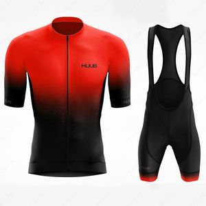 Racing Sets Mens Summer Cycling Jersey Set 2021 HUUB Breathable Short Sleeve Road Bicycle Clothing Mtb Clothes Ropa Ciclismo