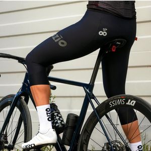 Conjuntos de carreras Primavera / Otoño OZIO Ciclismo Bicicleta para hombre 3/4 Braguitas con pechera negras Pantalones cortos recortados Pantalon MTB Ciclismo de carretera Pantalones con almohadilla de gel 20D Spuer